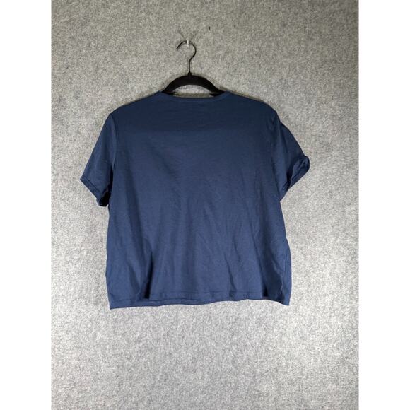 Under Armour Shirt Women Large Blue Short Sleeve Pay Your Dues Cropped Active - Picture 6 of 7